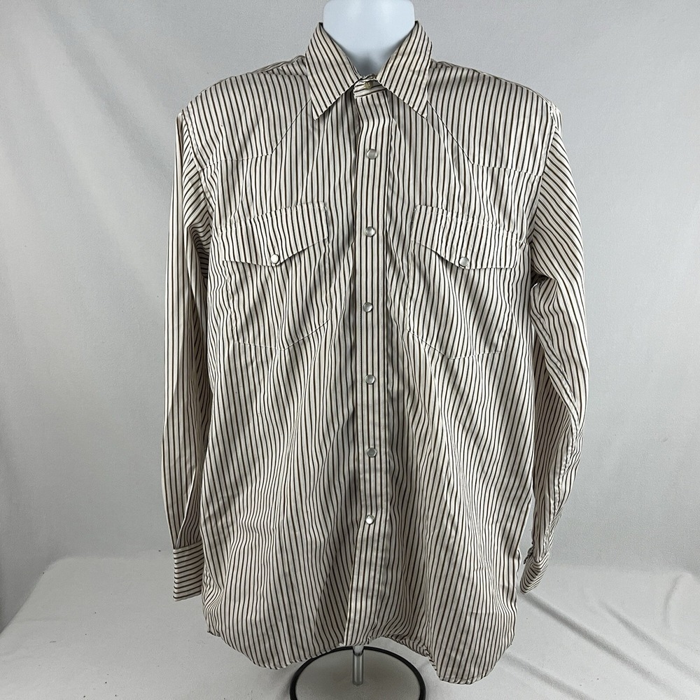 Crazy Cowboy Vintage Western Rodeo Shirt Pearl Snaps‎ Size Large